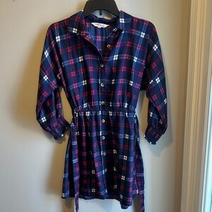 Indulge Navy and Red Plaid Dress
